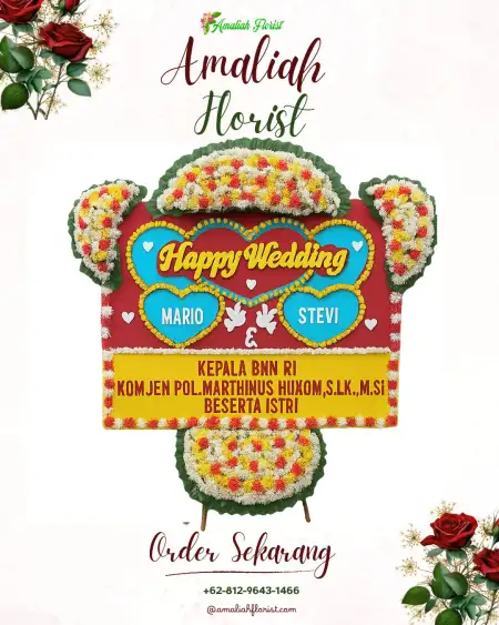 Papan Bunga Pernikahan Soka
